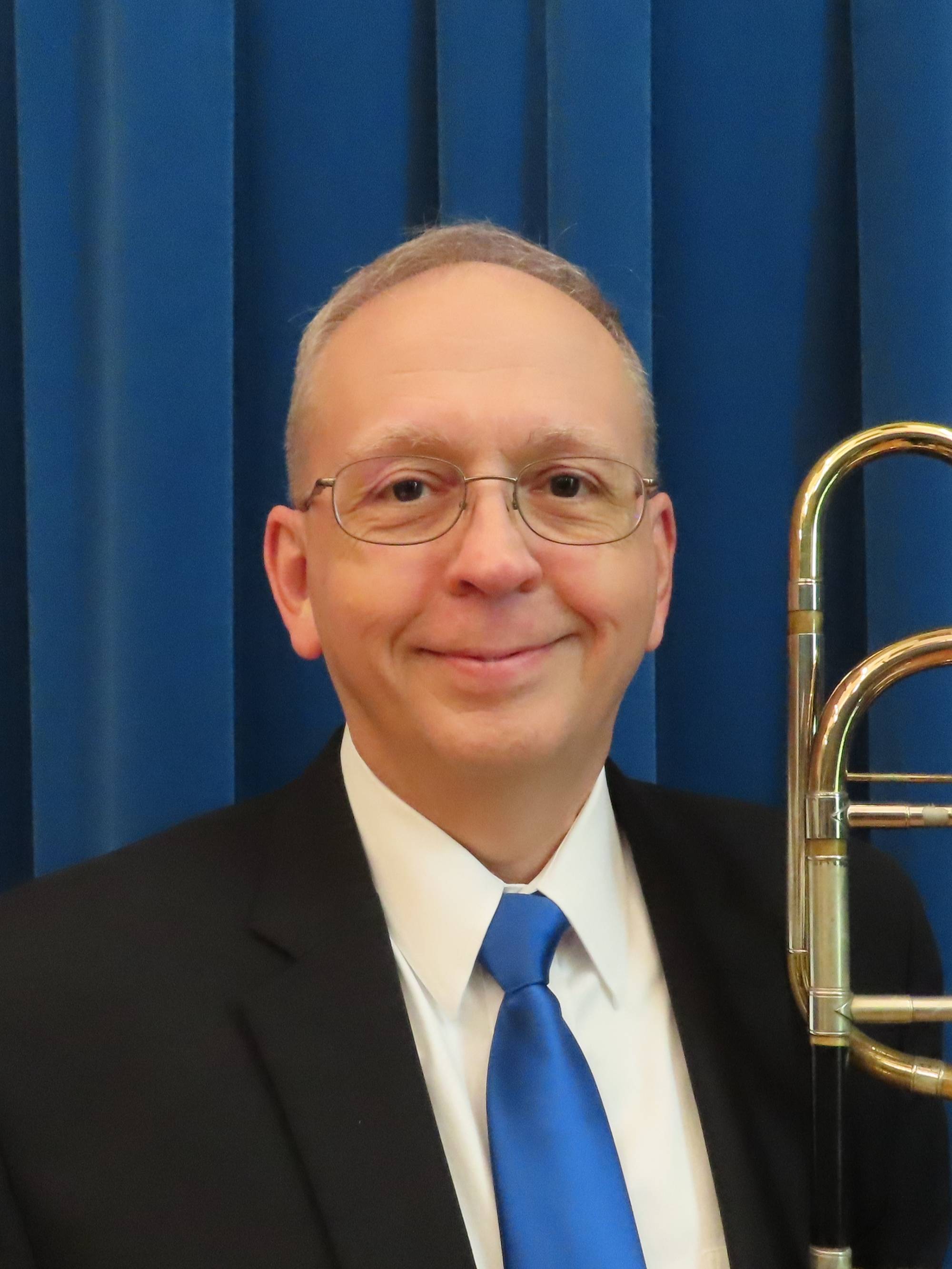Dr. Williams with trombone
